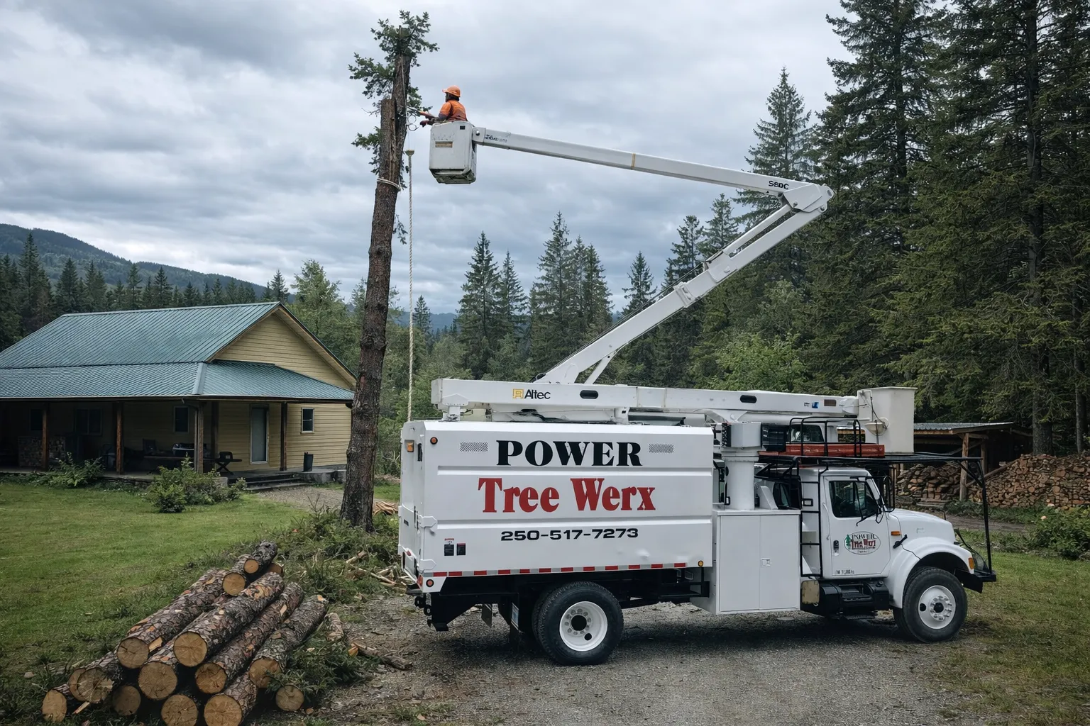 Tree removal job on a rural property